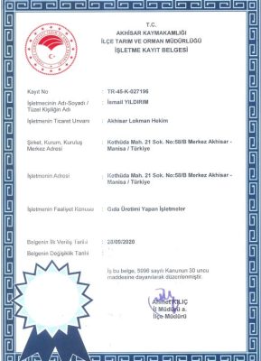 İlçe Tarım İzin Ruhsat