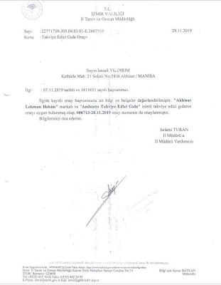 Tarım Bakanlığı İzin Ruhsat